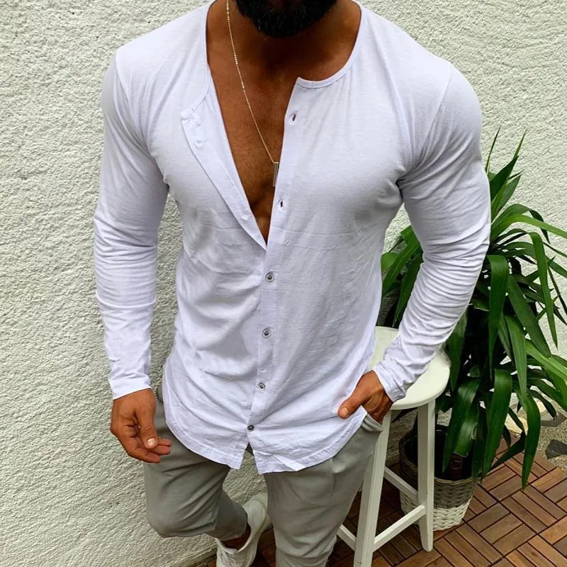 Men's Solid Color Casual Single Breasted T-Shirt Cardigan 05735806X sold by Manly product image thumbnail 4