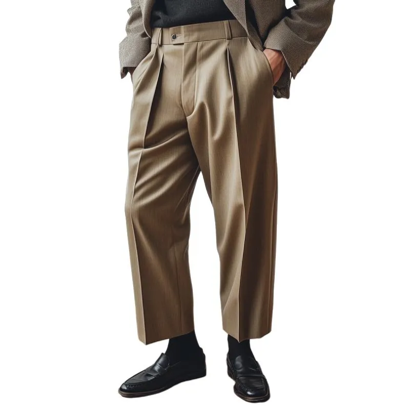Men's Retro British Style Slim Straight Suit Pants 09823952M sold by Manly