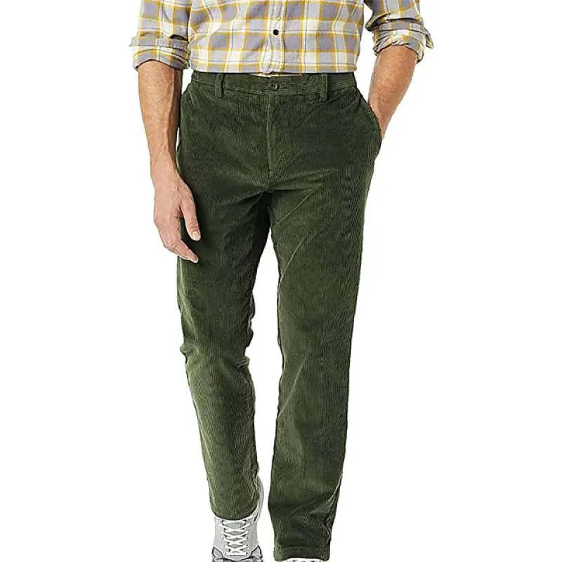 Men's Casual Solid Color Corduroy Trousers 00404834Y sold by Manly