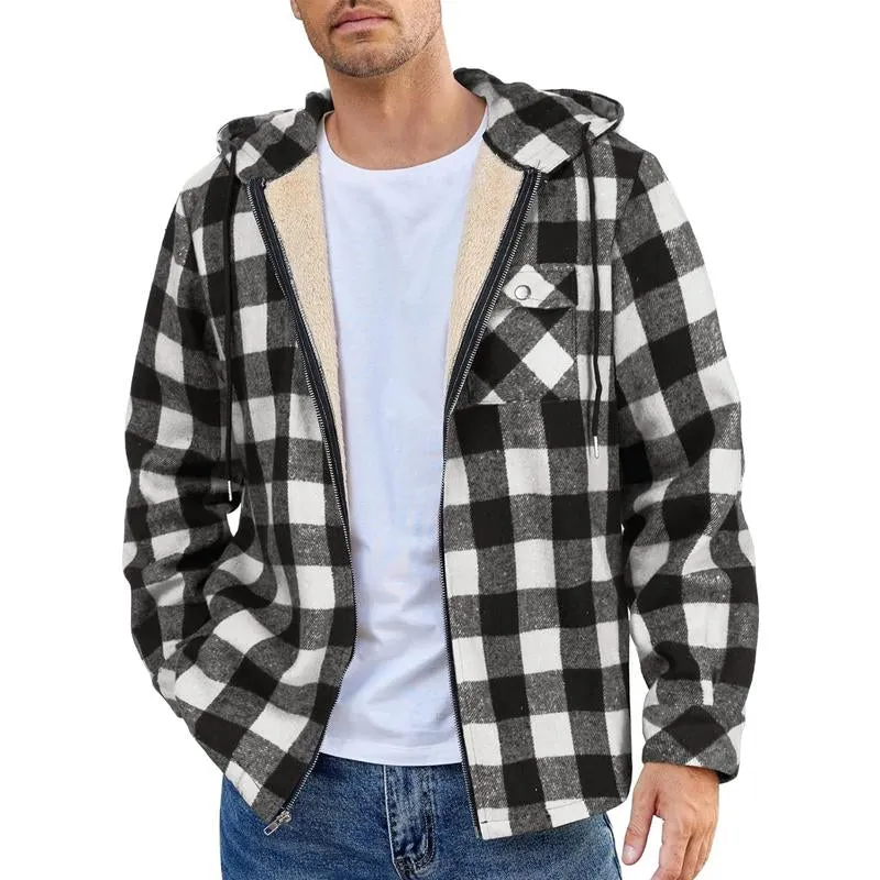 Men's Flannel Plaid Long Sleeve Hooded Casual Jacket 29905977X sold by Manly
