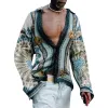 Men's Vintage Loose Printed Long -Sleeved Shirt 62998464Y sold by Manly
