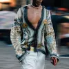Men's Vintage Loose Printed Long -Sleeved Shirt 62998464Y sold by Manly