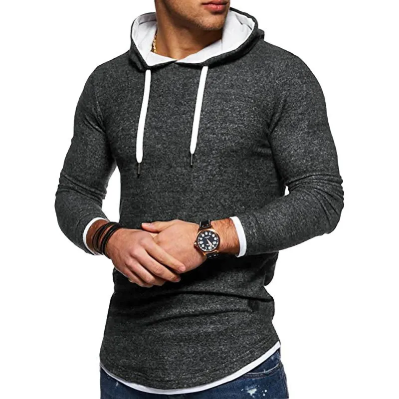 Men's Fashion Color Block Long Sleeve Hoodie 32249702Z sold by Manly