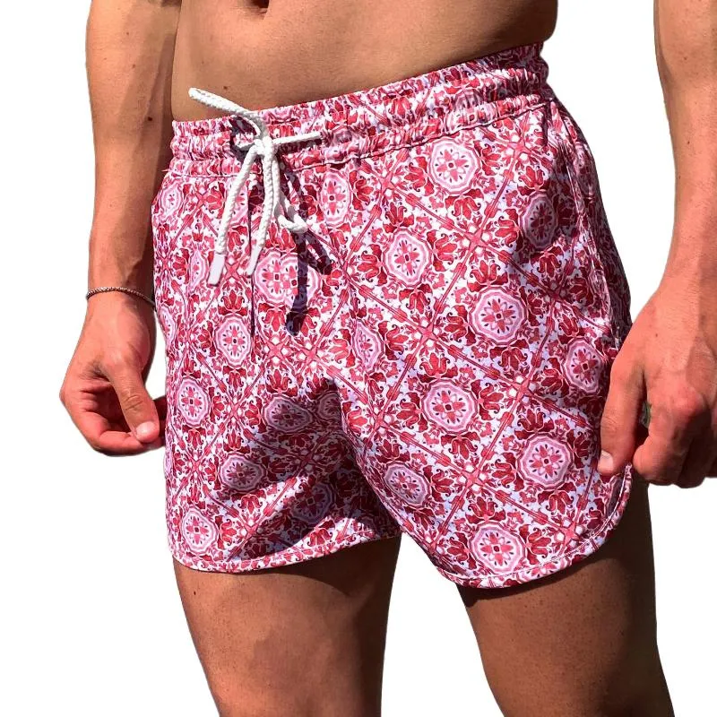 Men's Casual Trendy Beach Drawstring Shorts 65097693TO sold by Manly