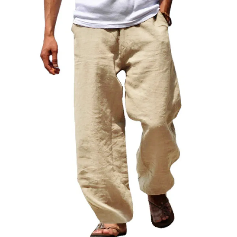 Men's Casual Solid Color Loose Straight-Leg Pants 32296041Y sold by Manly