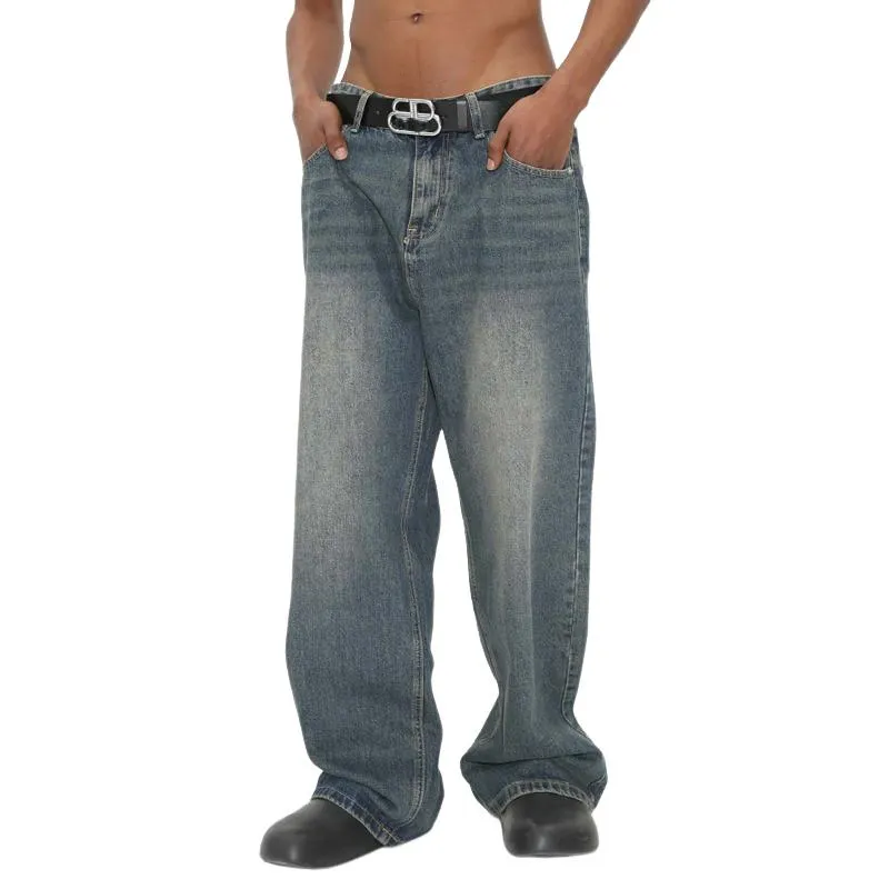 Men's Retro Loose Straight Washed Jeans 75840786X sold by Manly product image thumbnail 3