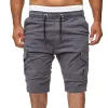 Men's Casual Solid Color Multi-Pocket Cargo Shorts 00130525Y sold by Manly
