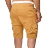 Men's Casual Solid Color Multi-Pocket Cargo Shorts 00130525Y sold by Manly