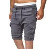 Men's Casual Solid Color Multi-Pocket Cargo Shorts 00130525Y sold by Manly