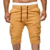 Men's Casual Solid Color Multi-Pocket Cargo Shorts 00130525Y sold by Manly