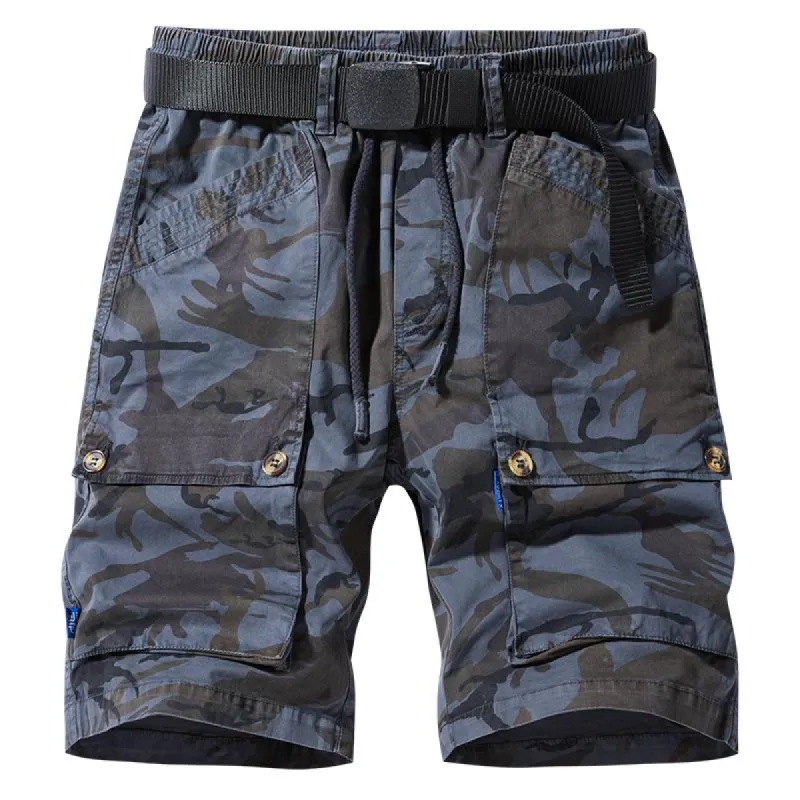 Men's Camouflage Loose Multi-Pocket Cargo Shorts (Belt Not Included) 99804184Y sold by Manly