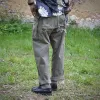 Men's Vintage Multi-pocket Straight-Leg Loose Cotton Cargo Trousers 31031389M sold by Manly