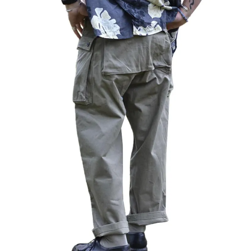 Men's Vintage Multi-pocket Straight-Leg Loose Cotton Cargo Trousers 31031389M sold by Manly