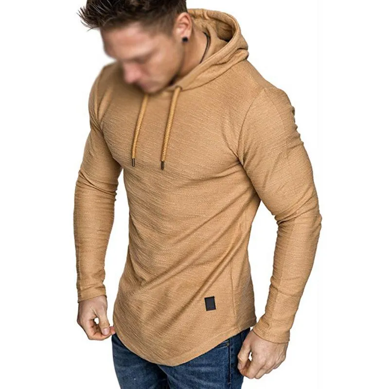 Men's Casual Solid Color Cotton Blended Slim Fit Long Sleeve Hoodie 36920469M sold by Manly product image thumbnail 3