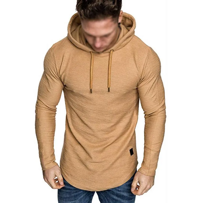 Men's Casual Solid Color Cotton Blended Slim Fit Long Sleeve Hoodie 36920469M sold by Manly