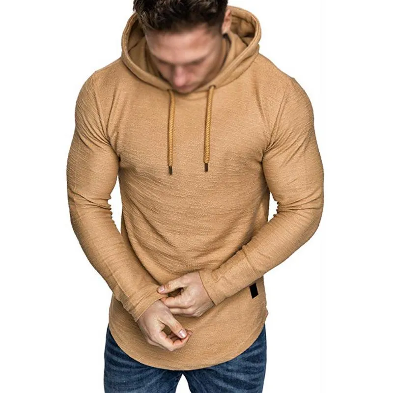 Men's Casual Solid Color Cotton Blended Slim Fit Long Sleeve Hoodie 36920469M sold by Manly product image thumbnail 2