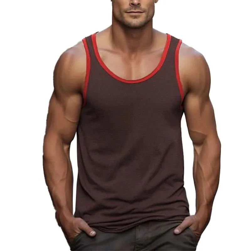 Men's Casual Sports Color Block Tank Top 12501799Y sold by Manly