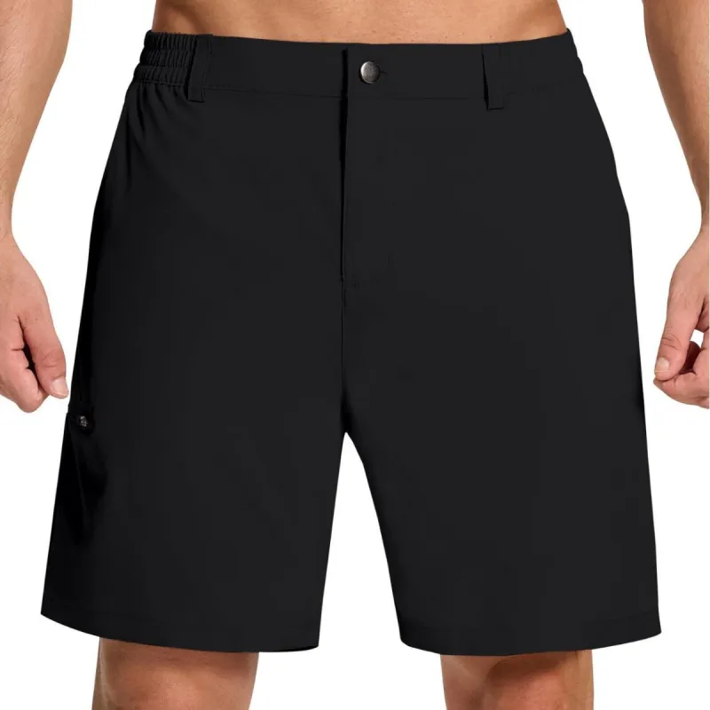 Men's Solid Color Multi-pocket Straight Cargo Shorts 13619058Z sold by Manly