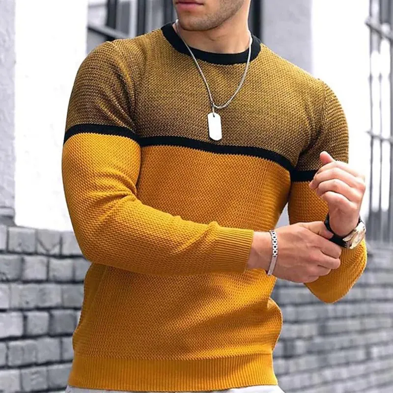Men's Casual Round Neck Knit Long Sleeve Sweater 91492543M sold by Manly product image thumbnail 2