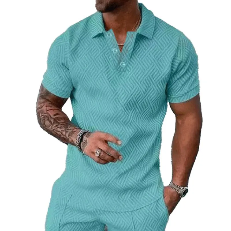 Men's Casual Solid Color Lapel Short Sleeve Polo Shirt 94739982Y sold by Manly