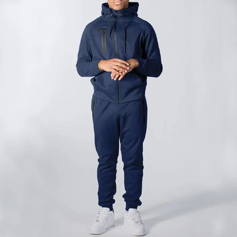 Men Casual Sports Solid Color Hooded Sweatshirts Pants Set 77866452Y sold by Manly product image thumbnail 2