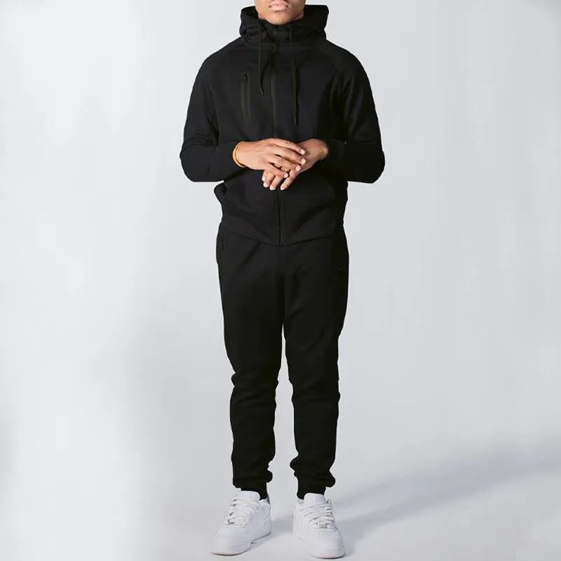 Men Casual Sports Solid Color Hooded Sweatshirts Pants Set 77866452Y sold by Manly product image thumbnail 4