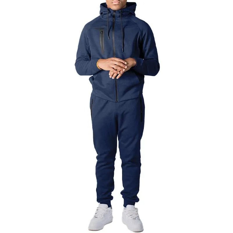 Men Casual Sports Solid Color Hooded Sweatshirts Pants Set 77866452Y sold by Manly