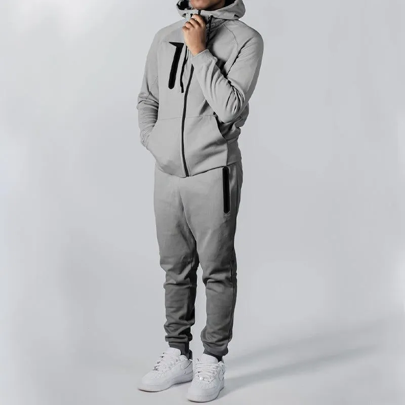 Men Casual Sports Solid Color Hooded Sweatshirts Pants Set 77866452Y sold by Manly product image thumbnail 3