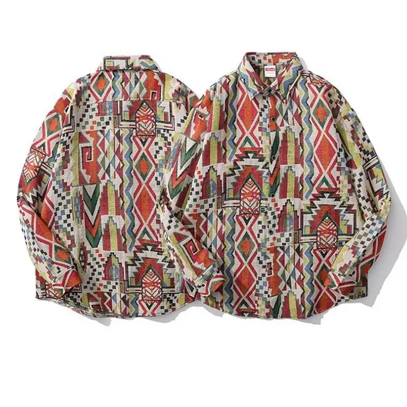 Men's Vintage Loose Ethnic Style Lapel Overshirt 44558268Y sold by Manly product image thumbnail 2
