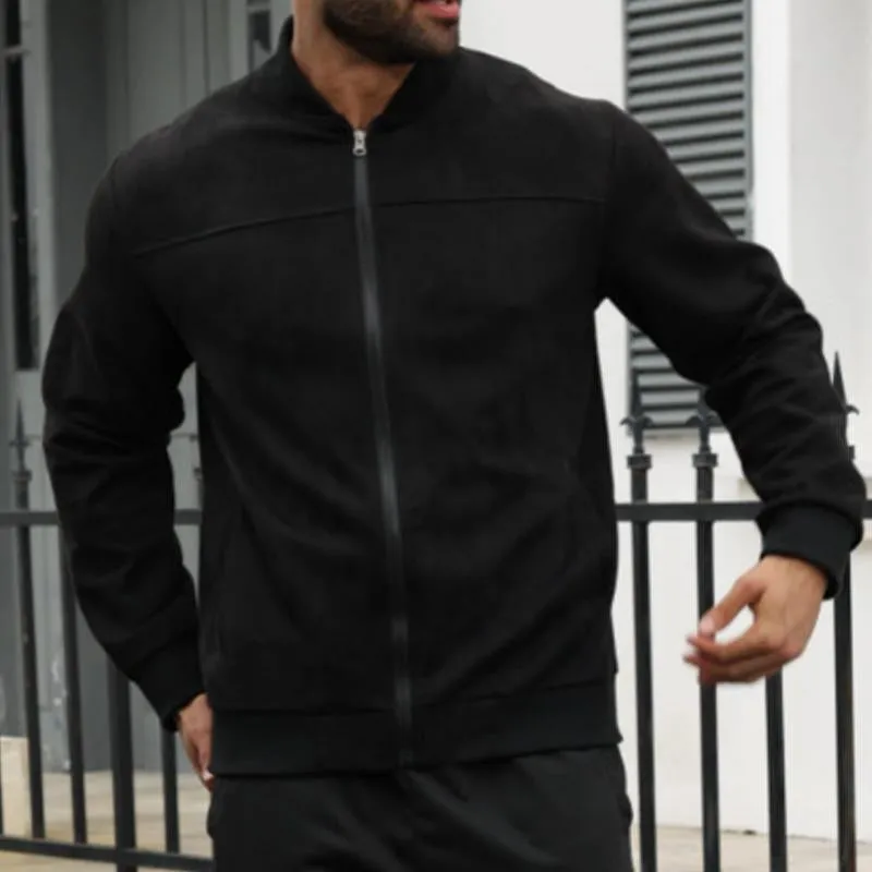 Men's Vintage Casual Suede Baseball Collar Jacket 95667207X sold by Manly product image thumbnail 2