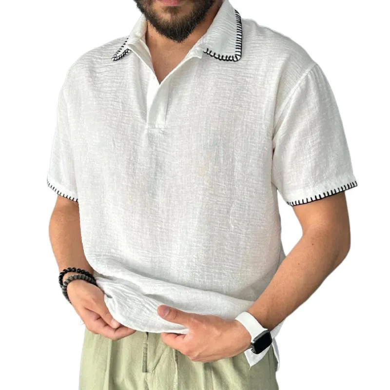 Men's Embroidered Short Sleeve Casual POLO Shirt 12253379X sold by Manly