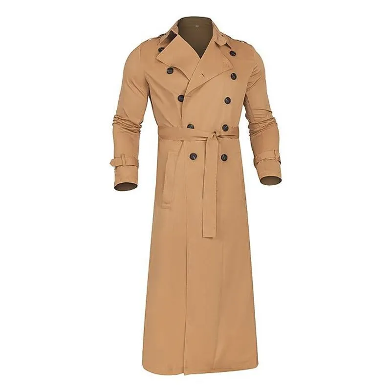 Men's Lapel Double Breasted Long Trench Coat 77040230X sold by Manly product image thumbnail 5