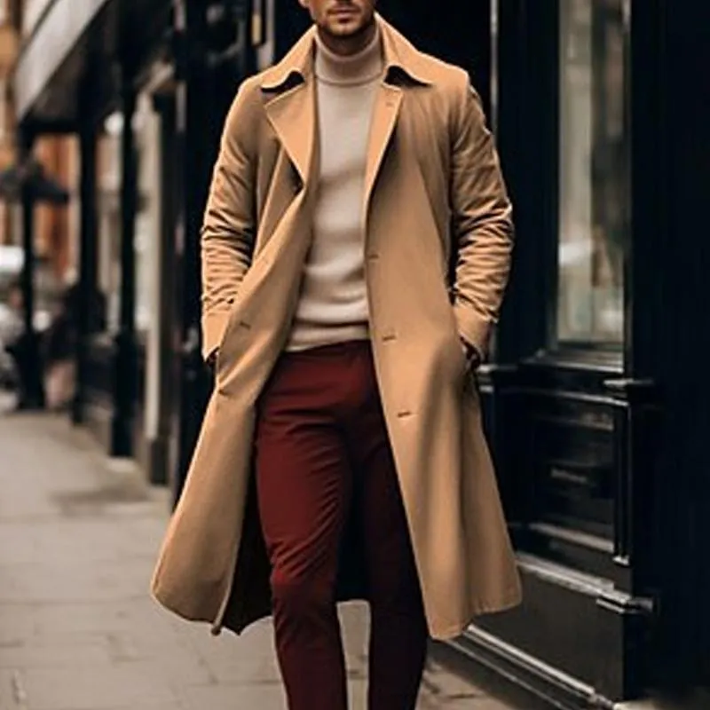 Men's Lapel Double Breasted Long Trench Coat 77040230X sold by Manly product image thumbnail 4