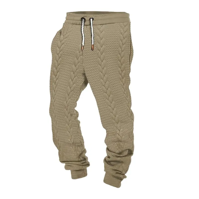 Men's Casual Jacquard Lace-Up Loose Sports Pants 42793213M sold by Manly