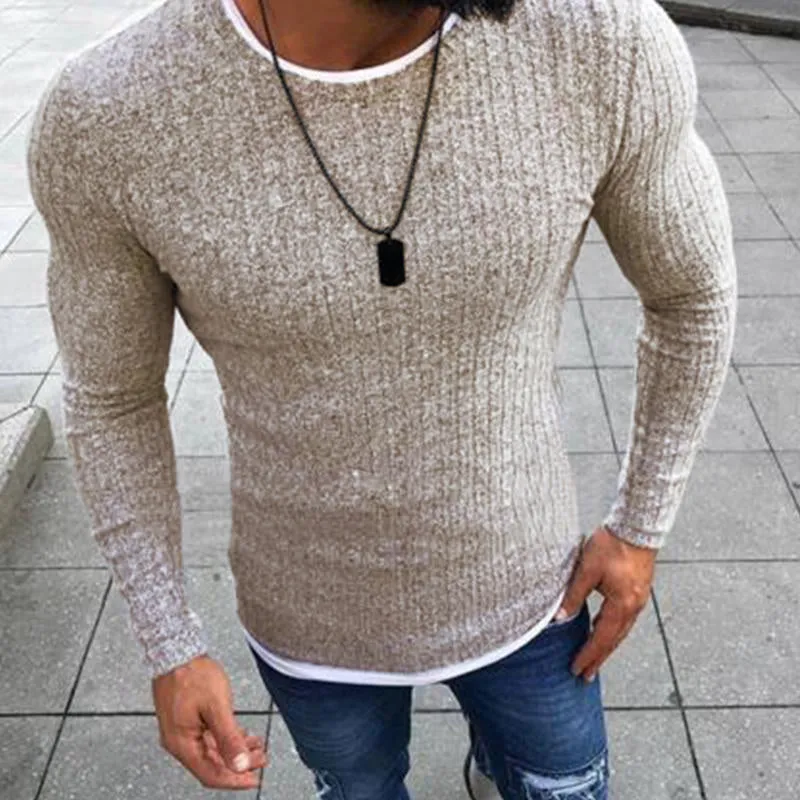 Men's Casual Round Neck Stitching Long Sleeve T-Shirt 19255758M sold by Manly product image thumbnail 2