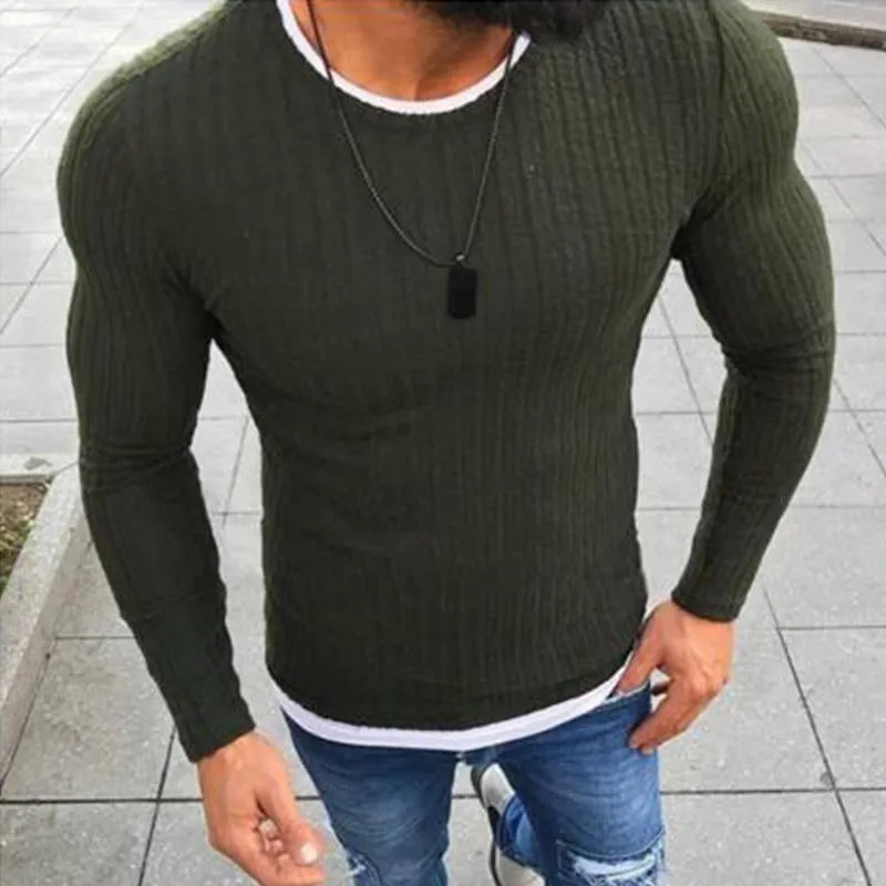 Men's Casual Round Neck Stitching Long Sleeve T-Shirt 19255758M sold by Manly product image thumbnail 5