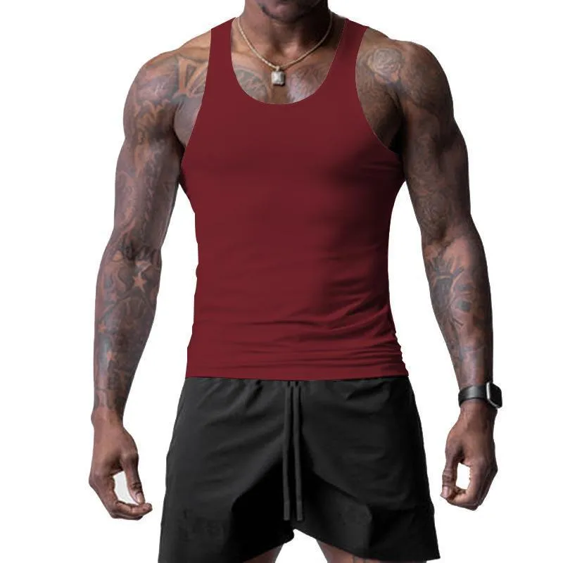 Men's Solid Tight Sleeveless Sports Fitness Tank Top 05923822Z sold by Manly product image thumbnail 4