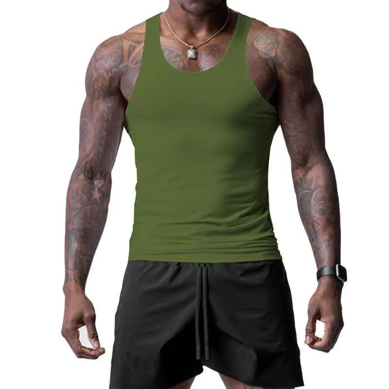 Men's Solid Tight Sleeveless Sports Fitness Tank Top 05923822Z sold by Manly product image thumbnail 5