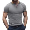 Men's Solid Colorblock Trim Short Sleeve Polo Shirt 35448680Z sold by Manly