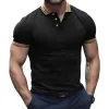 Men's Solid Colorblock Trim Short Sleeve Polo Shirt 35448680Z sold by Manly