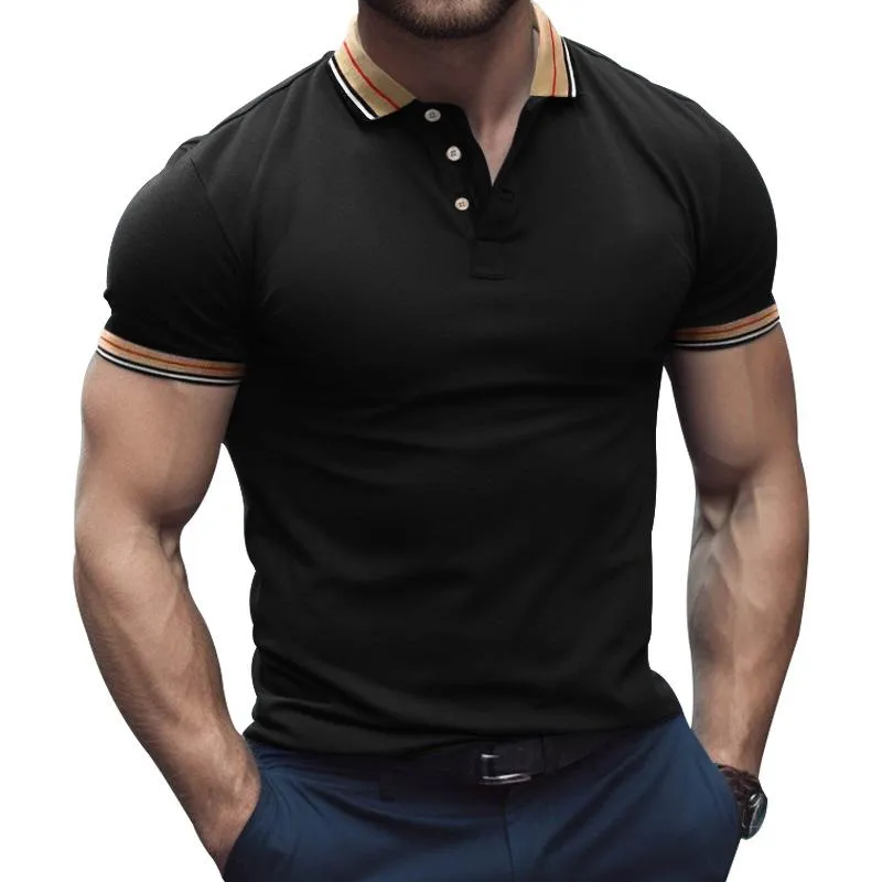 Men's Solid Colorblock Trim Short Sleeve Polo Shirt 35448680Z sold by Manly product image thumbnail 2