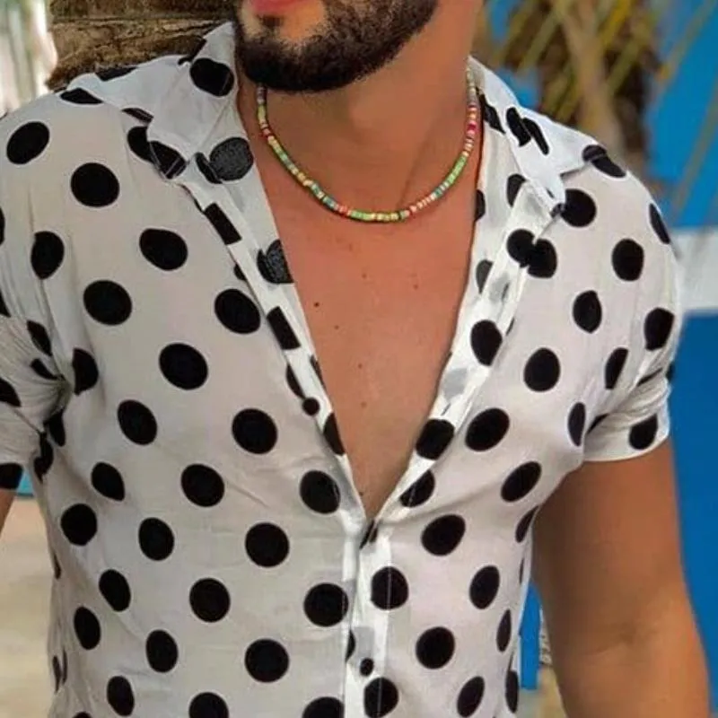 Men's Casual Polka Dot Print Short Sleeve Shirt 13196556TO sold by Manly product image thumbnail 3