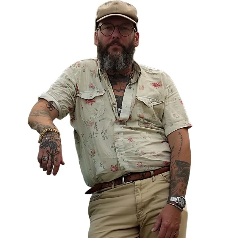 Men's Vintage Printed Short Sleeve Shirt 33393069X sold by Manly product image thumbnail 4