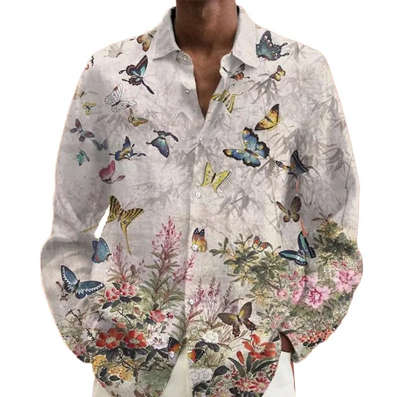 Men's Hawaiian Print Casual Long Sleeve Shirt 15702617X sold by Manly product image thumbnail 2