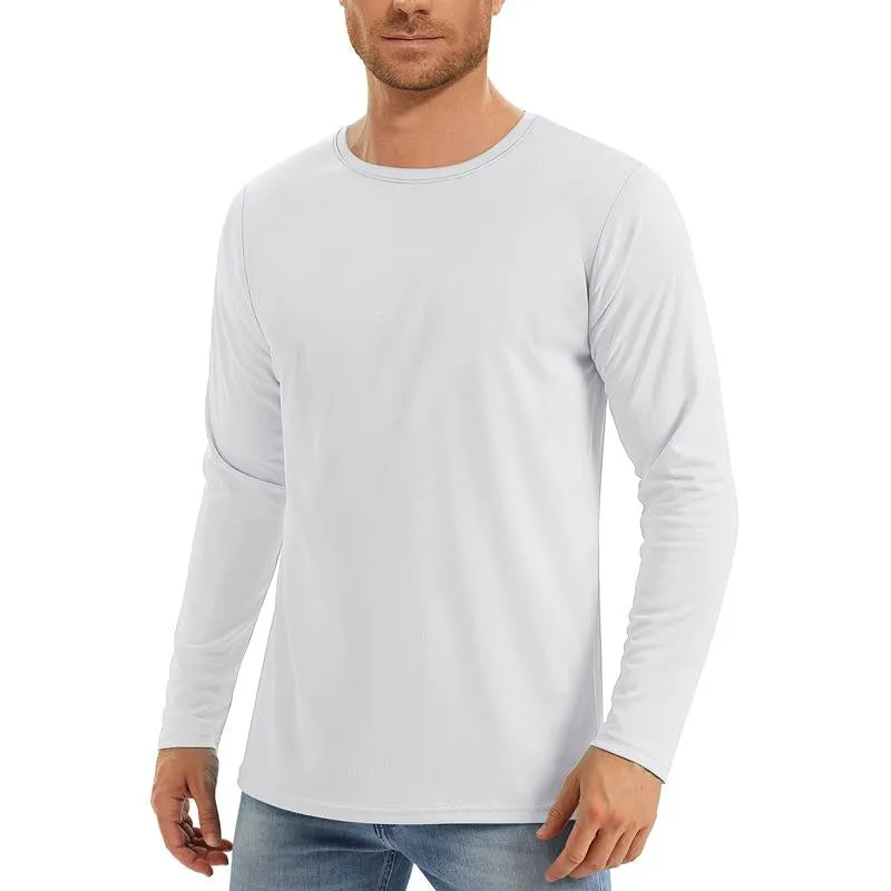 Men's Solid Color Quick-drying Sports Round Neck Long-sleeved T-shirt 49845940X sold by Manly product image thumbnail 2