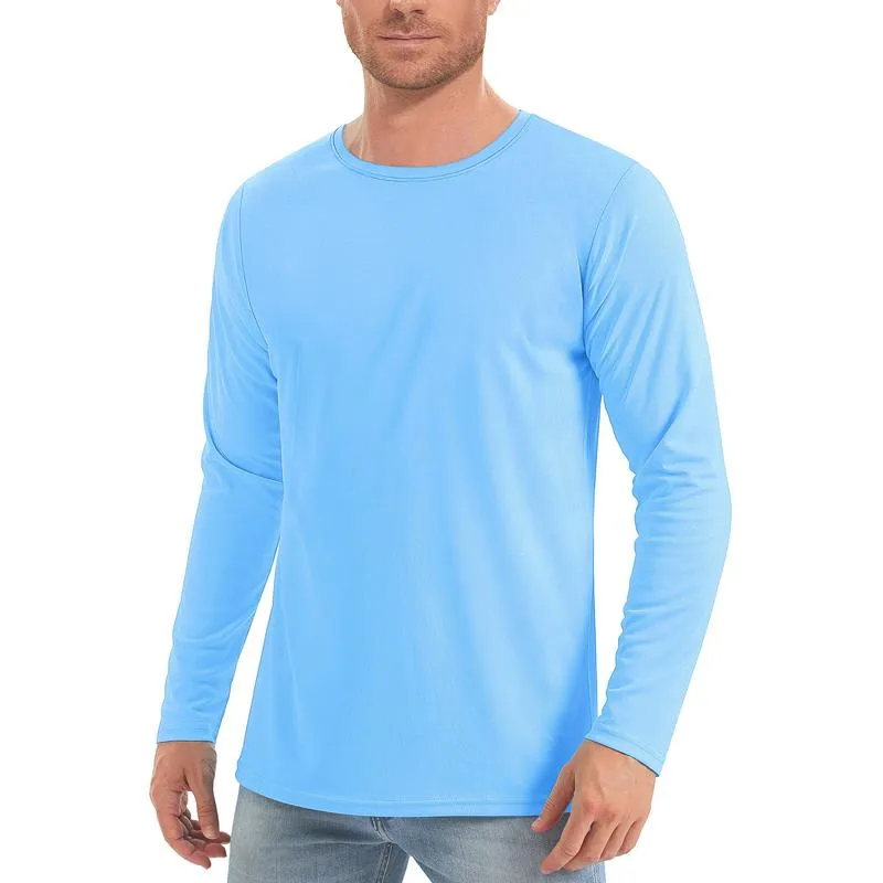 Men's Solid Color Quick-drying Sports Round Neck Long-sleeved T-shirt 49845940X sold by Manly product image thumbnail 5
