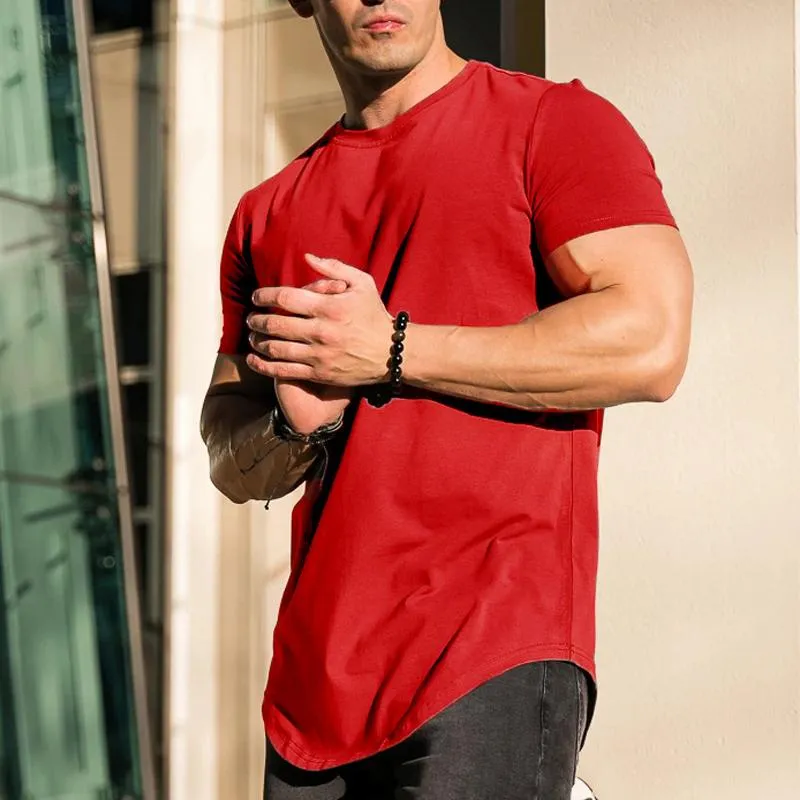Men's Solid Color Loose Round Neck Short Sleeve T-Shirt 45316034X sold by Manly product image thumbnail 2