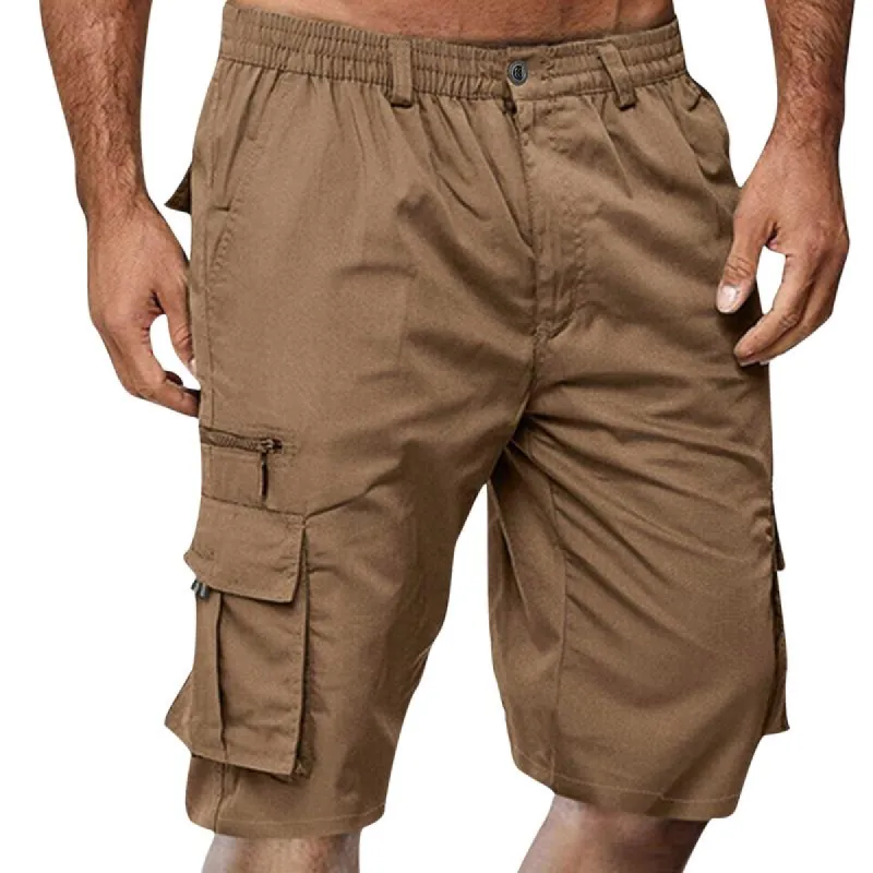 Men's Casual Retro Outdoor Multi-Pocket Cargo Shorts 98401974TO sold by Manly