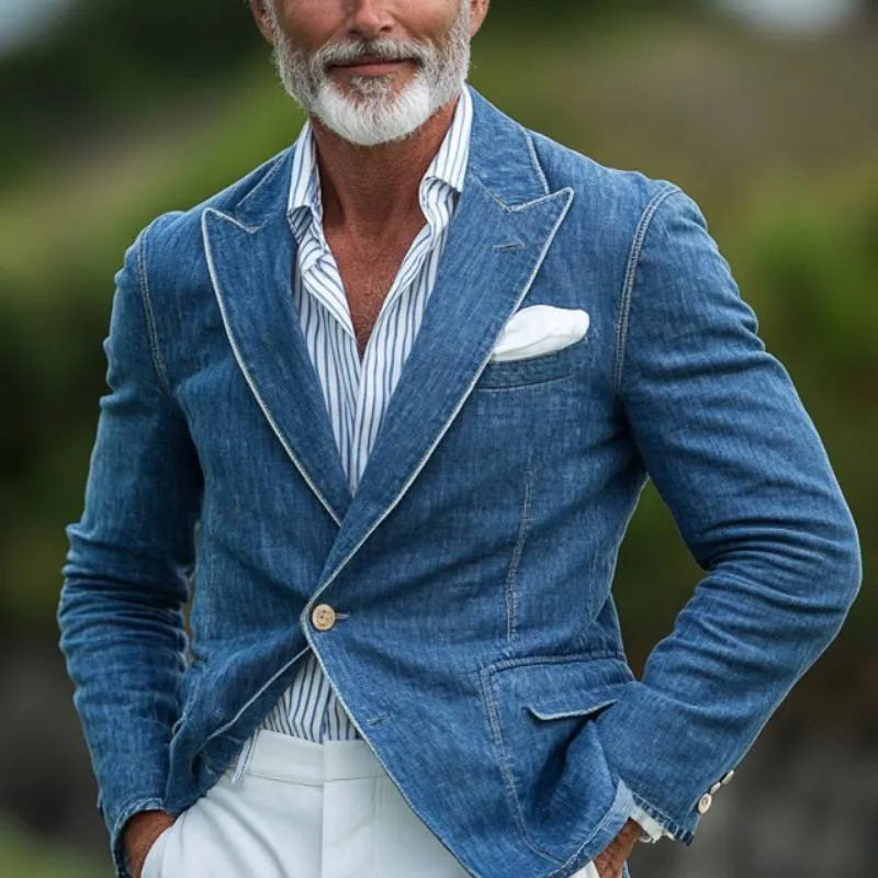 Men's Vintage Denim Two Button Blazer 87422937Y sold by Manly product image thumbnail 3