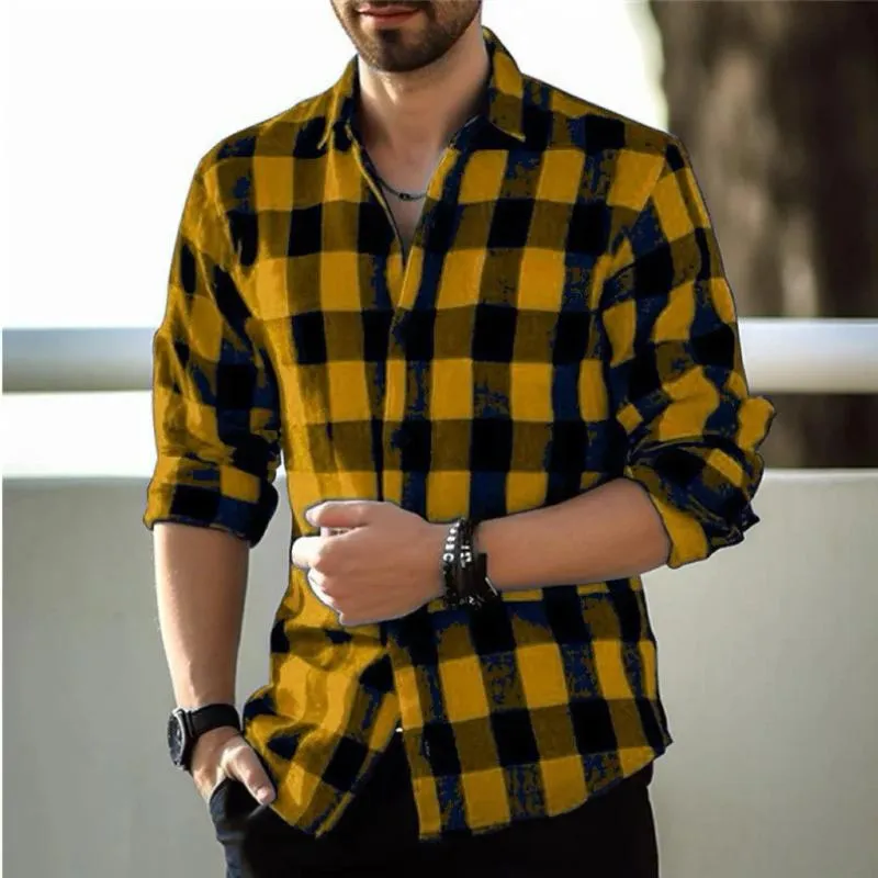 Men's Plaid Loose Long-Sleeved Shirt 78779579Y sold by Manly product image thumbnail 5